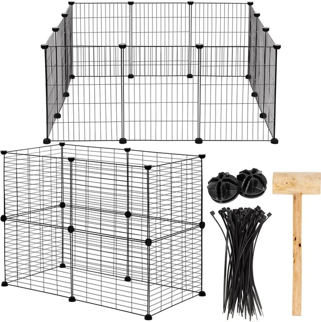 Kojec dla zwierząt Springos PA1086 143x71x46 cm Czarna (5908455310154) - obraz 3