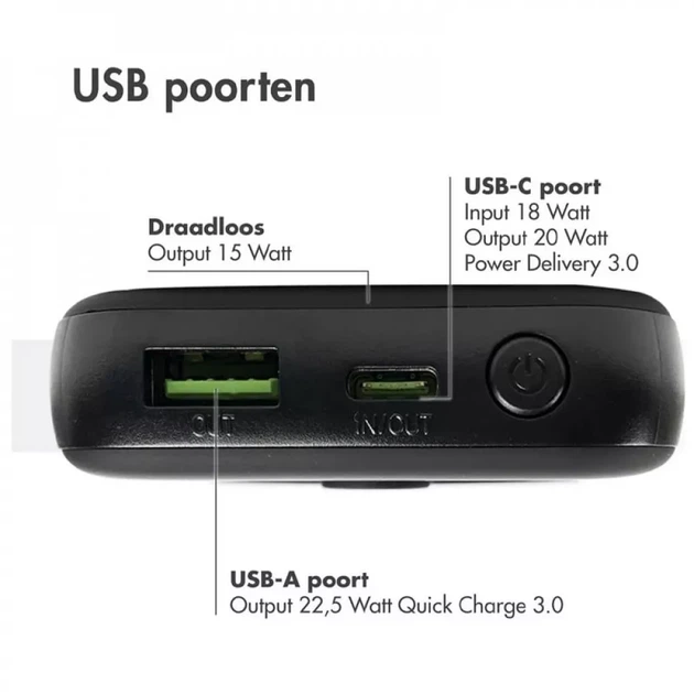 Магнітний повербанк Imoshion Power Bank 10000 mAh MagSafe бездротовий зовнішній акумулятор з магнітною зарядкою, Wireless Charging, портативна батарея, power bank 10000 мАч зі швидкою зарядкою - зображення 3