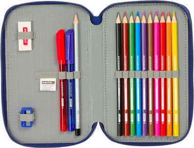 Пенал Safta FC Barcelona 2 відділення, з наповненням 28 ел. 412525854 (8412688591039) - зображення 4