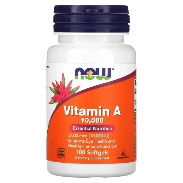 Вітамін А Now Foods (Vitamin A) 10000 МО 100 капсул (NOW-00330) - Фото 1 Вітамін А Now Foods (Vitamin A) 10000 МО 100 капсул (NOW-00330) - зображення 1