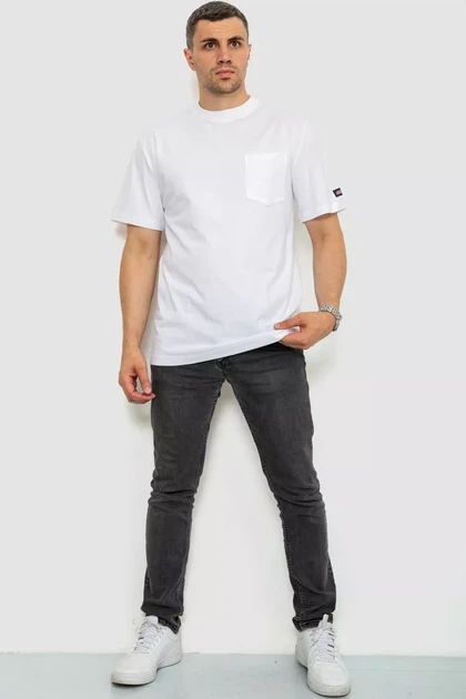 Мужская футболка Dickies однотонная с кинькой котоновая белая размер 2XL - изображение 2