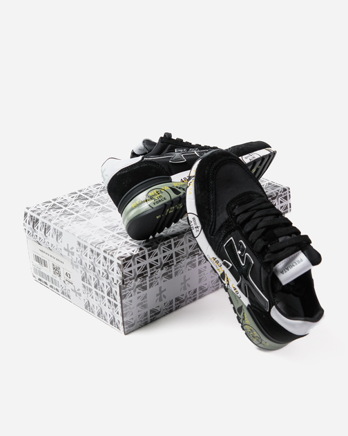Мужские кроссовки повседневные Premiata Mick Black White 40 (25,5 см) Черный - изображение 7