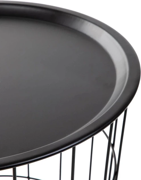 Stolik HOMLA SCANDI 41 x 41 x 41 cm czarny z czarnym blatem 219248 (5904159041838686913868684) - obraz 4