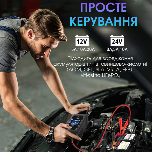 Автоматическое зарядное устройство HTRC P20 12V20A /24V10A для кислотных, гелевых, AGM и LiFePO4 аккумуляторов - изображение 8