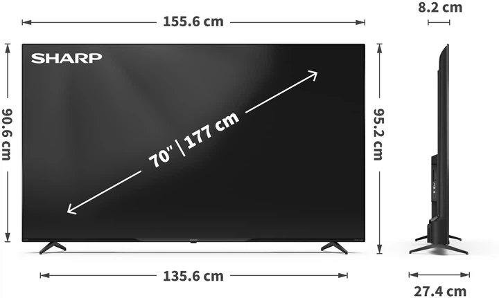 Телевізор Sharp QLED 70" 70HP5265E (4T-C70HP5265EB) - зображення 10