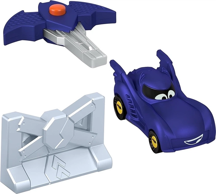 Samochód wyścigowy Fisher-Price DC Batwheels Bam the Batmobile z wyrzutnią i barierami HRJ54 (194735178070) - obraz 2