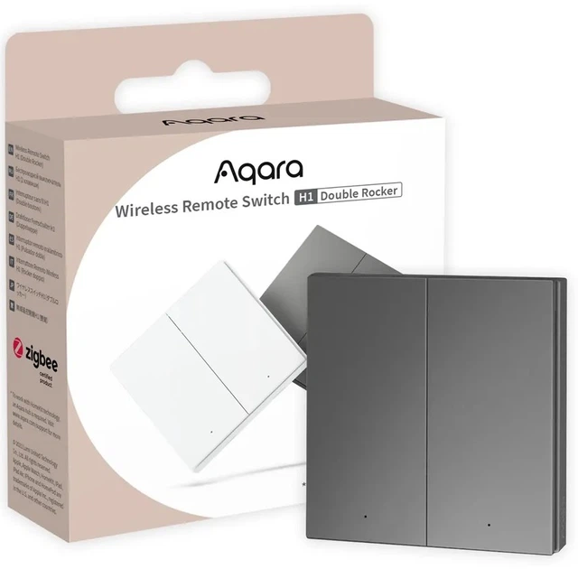 Inteligentny włącznik Aqara Smart Wall Switch H1 (no neutral, double rocker) Grey (WRS-R02-G) - obraz 3