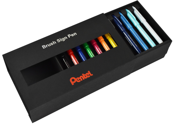 Zestaw pisaków pędzelków do kaligrafii PENTEL SES15C 36 kolorów (5902894024338) - obraz 2