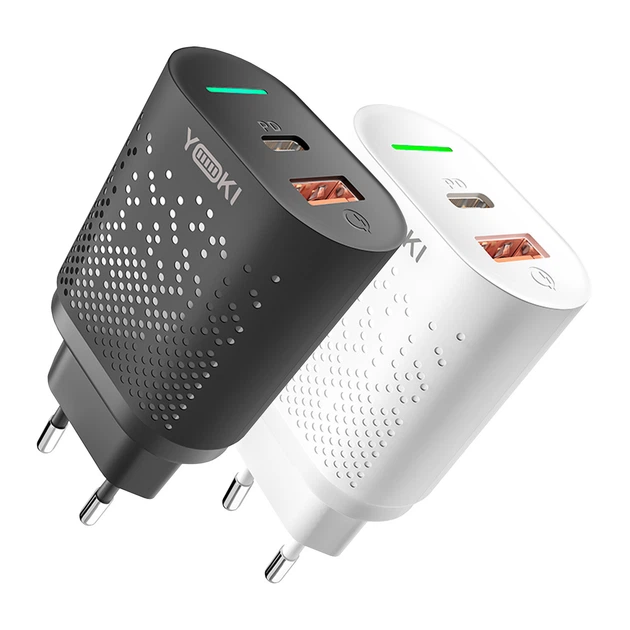 Сетевое Зарядное Устройство Yoki Led Series YK-20PD+QC 20W Черный - изображение 2