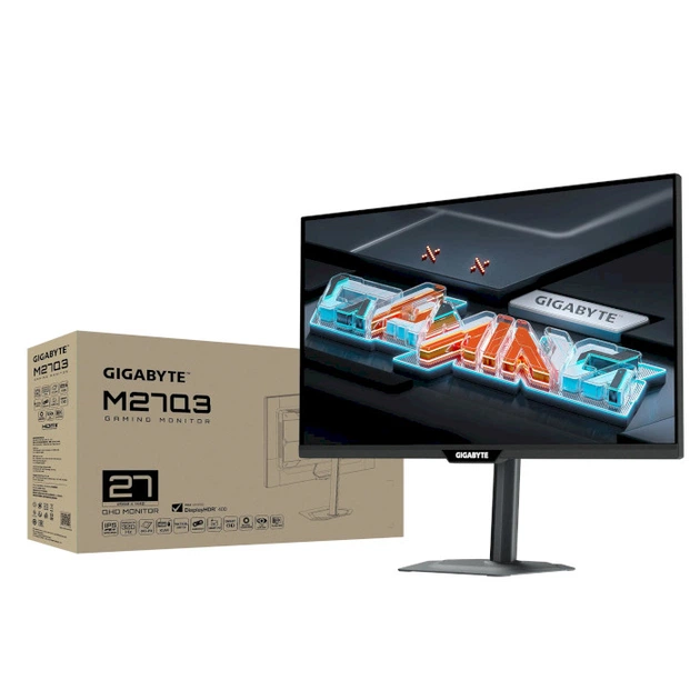 Монитор игровой 27" GIGABYTE M27Q3 Gaming Monitor IPS 2560x1440 300 Гц 400 кд/м² Black - изображение 3