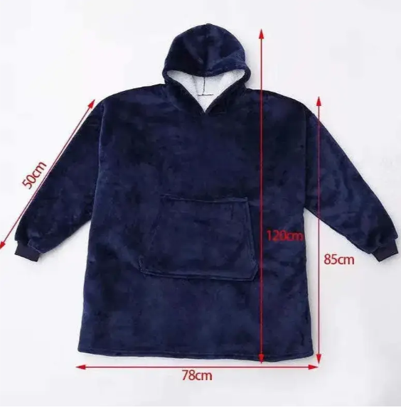 Толстовка худи-плед с капюшоном Huggle Hoodie, Синий One size - изображение 7