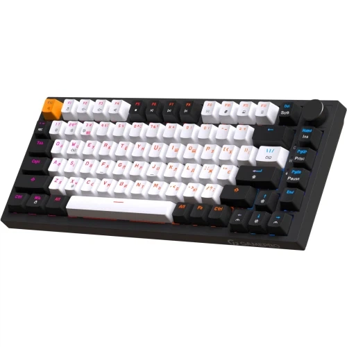 Клавіатура GamePro MK160B, Black/White, USB, механічна (перемикачі Outemu Red), RGB-підсвічування, 82 кнопки, регулятор гучності, змінні перемикачі, 1.8 м, UK/EN - изображение 3