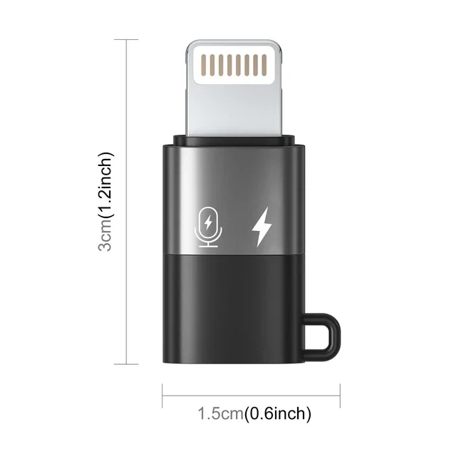 Адаптер Type-C на Lightning для мікрофона Puluz PU649B — Перехідник для iPhone та гарнітури - зображення 2