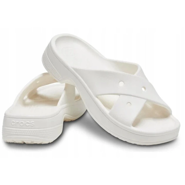 Жіночі слайд класик Білі Crocs Classic Cross Strap White (38-39, білий) - Фото 4 Жіночі слайд класик Білі Crocs Classic Cross Strap White (38-39, білий) - зображення 4
