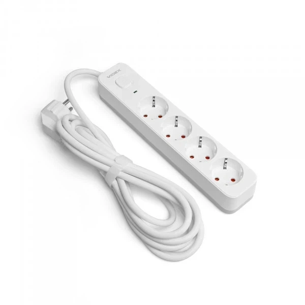 Удлинитель сети VIDEX ONCORD с/с 4п 3м (3x1.5мм) с кнопкой White VF-PD43G-W - Фото 2 Удлинитель сети VIDEX ONCORD с/с 4п 3м (3x1.5мм) с кнопкой White VF-PD43G-W - изображение 2