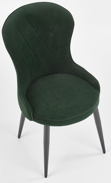 Krzesło do kuchni i salonu Halmar z okrągłym siedziskiem Ciemnozielone Velvet (5905248118799) - obraz 2