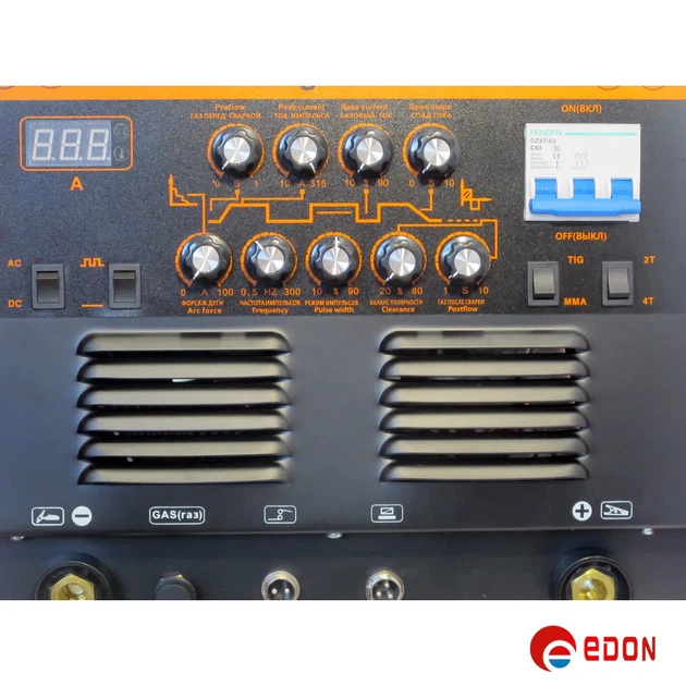 Инверторная аргонная сварка EDON PULSETIG-315 AC/DC (380V) - Фото 2 Инверторная аргонная сварка EDON PULSETIG-315 AC/DC (380V) - изображение 2