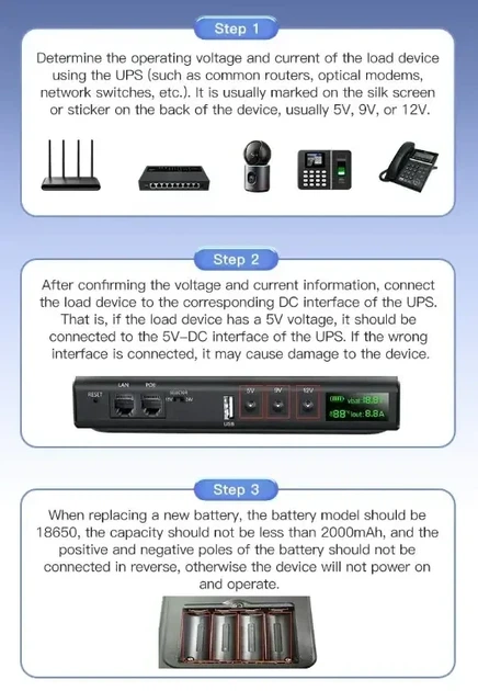 ИБП UPS 36W Doocreate DC1036L/DC3016L для роутеров/коммутаторов/PON/POE-430, 5/9/12V - изображение 4