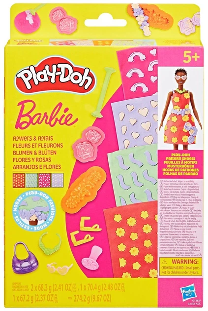 Zestaw kreatywny uzupełniający Hasbro Play-Doh Ciastolina Barbie Kwiatowe wzory (G1363) (5010996315748) - obraz 3