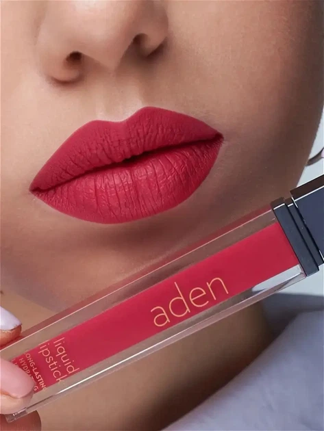 Aden Liquid Lipstick Помада жидкая "Raspberry" № 19 - Фото 3 Aden Liquid Lipstick Помада жидкая "Raspberry" № 19 - изображение 3