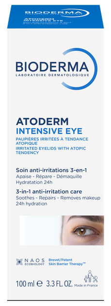 Биодерма Атодерм Интенсив для сухой кожи вокруг глаз Bioderma Atoderm Intensive Eye 3 in 1 100 мл - изображение 2