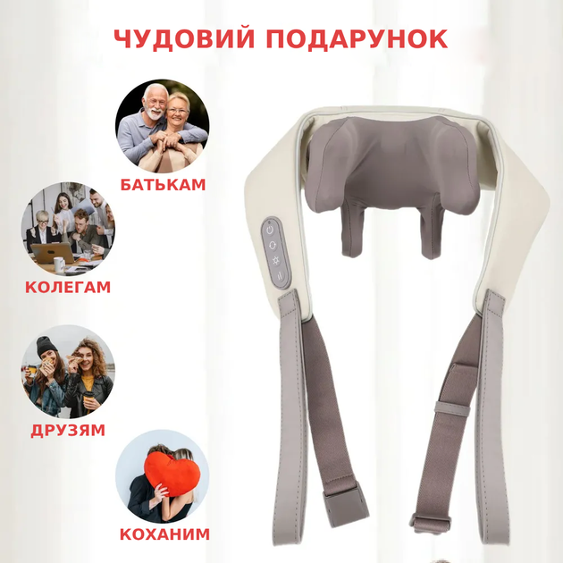 Масажер електричний із підігрівом Універсальний масаж комір для плечей, м'язів, шиї, спини та тіла TC - зображення 5