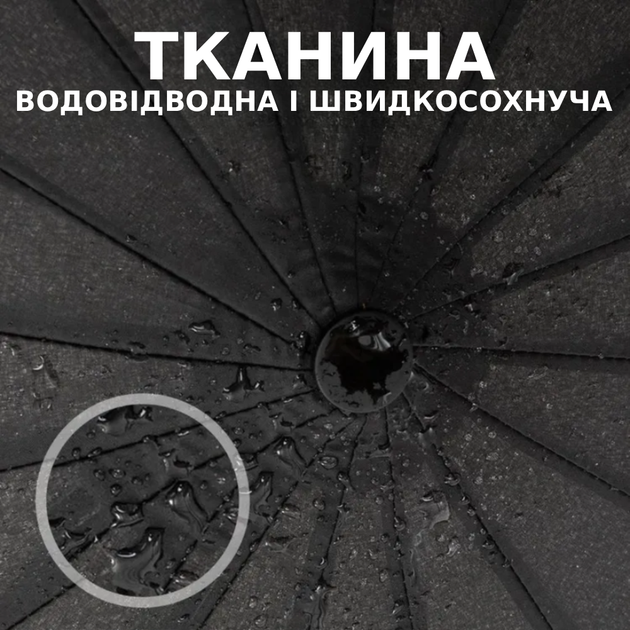 Велика парасолька повний автомат 16 подвійних спиць Парасолька 125 см Mario купол антивітер система з чохлом Чорний TC - Фото 4 Велика парасолька повний автомат 16 подвійних спиць Парасолька 125 см Mario купол антивітер система з чохлом Чорний TC - зображення 4
