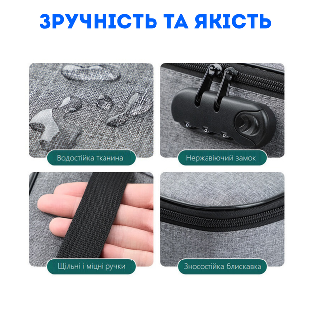 Сумка для документів органайзер Дорожній кейс із кодовим замком водостійкий для зберігання речей, паперів, папок TC - зображення 2
