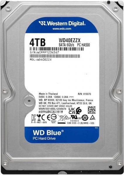 Жесткий диск WD Blue 4 TB (WD40EZZX) - Фото 1 Жесткий диск WD Blue 4 TB (WD40EZZX) - изображение 1