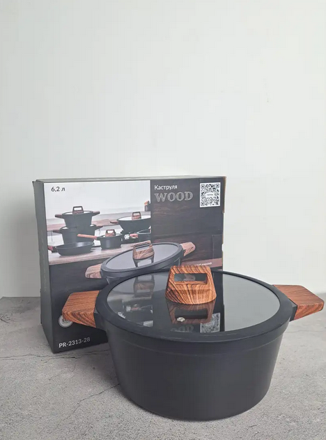 Кастрюля PR-2313-28 Wood 28 см PEPPER - Фото 3 Кастрюля PR-2313-28 Wood 28 см PEPPER - изображение 3