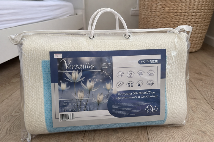Подушка ортопедична Versailles VS-P-5030 Gel Contour 50×30×10/7 см, з ефектом пам’яті та гелевим шаром - зображення 2