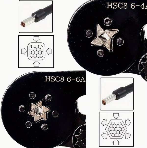 Кримпери HSC8 6-4 обтискні кліщі для наконечників 0.25-10мм 23-7AWG - зображення 4
