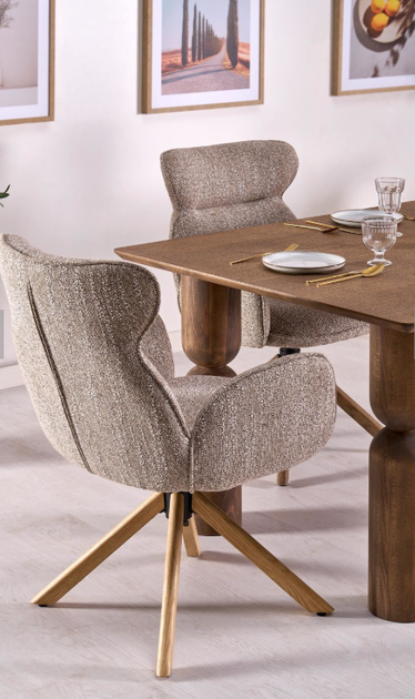 Крісло для відпочинку Halmar V-CH-K/585-KR-C.BEŻOWY/D.NATURALNY Обертове Бежеве (5905248136564) - зображення 16