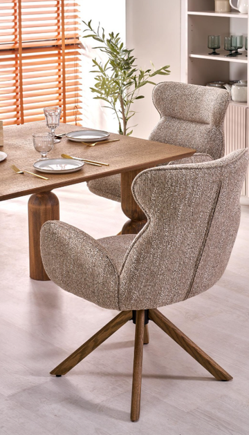 Крісло для відпочинку Halmar V-CH-K/585-KR-C.BEŻOWY/D.NATURALNY Обертове Бежеве (5905248136564) - зображення 17