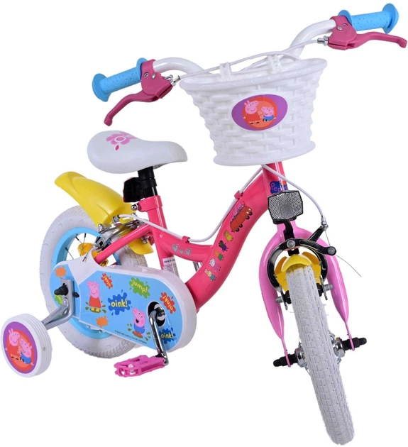 Rower dziecięcy Volare Peppa Pig 12" z koszykiem Różowy (8715347212086) - obraz 5