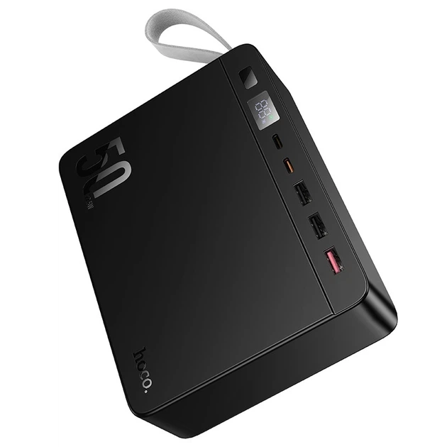 Павербанк HOCO J166 50000 mAh 22.5W 3USB/2Type-C Портативний зовнішній акумулятор Power Bank зі швидкою зарядкою 22.5W+PD20W та ліхтарем Black - Фото 5 Павербанк HOCO J166 50000 mAh 22.5W 3USB/2Type-C Портативний зовнішній акумулятор Power Bank зі швидкою зарядкою 22.5W+PD20W та ліхтарем Black - зображення 5