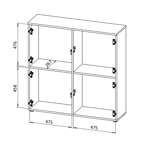 Komoda Halmar System Push-Click Biała 100 x 29 x 100 cm V-PL-LIVO-KM-100-BIAŁY (5905248103337) - obraz 2