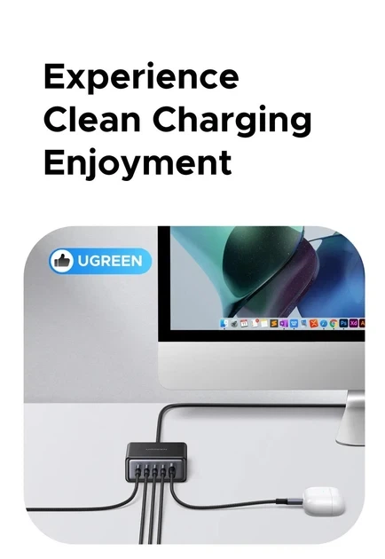 Зарядное устройство 5-дюймовое 1 Ugreen X767 65W 5 Port GaN Desktop Fast Charger PPS QC4.0 PD3.0 - изображение 3