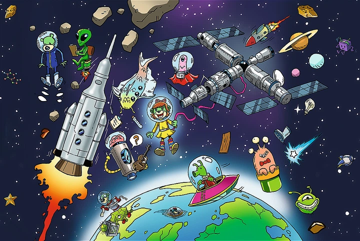 Puzzle Trefl The Treflik Family Układ słoneczny - Treflinka w kosmosie 1/6 100 elementów 16541 (5900511165418) - obraz 3