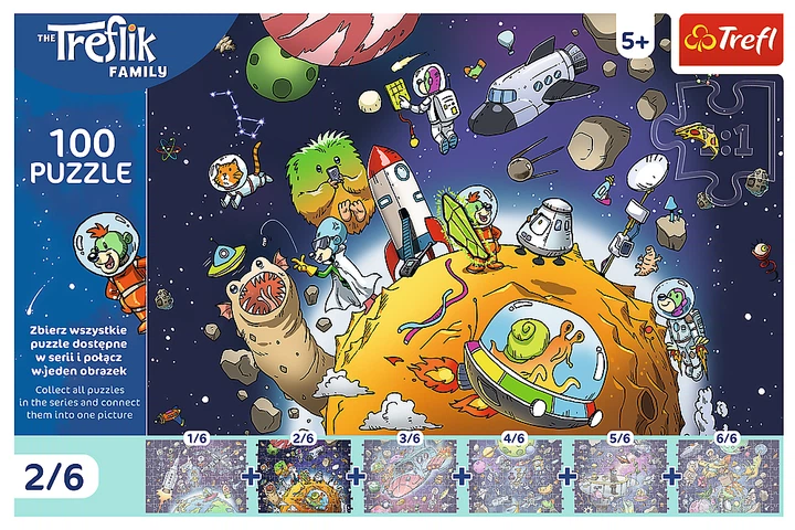 Puzzle Trefl The Treflik Family Treflik w kosmosie 2/6 100 elementów 16542 (5900511165425) - obraz 2