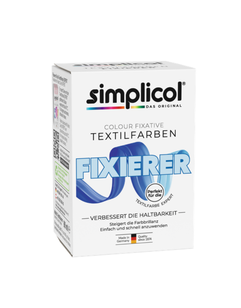 Фарба для одягу та фіксатор кольору для текстилю Simplicol Textilfarbe Expert Black (Чорна)+ Simplicol fixierer 150 г + 90 ml - изображение 4