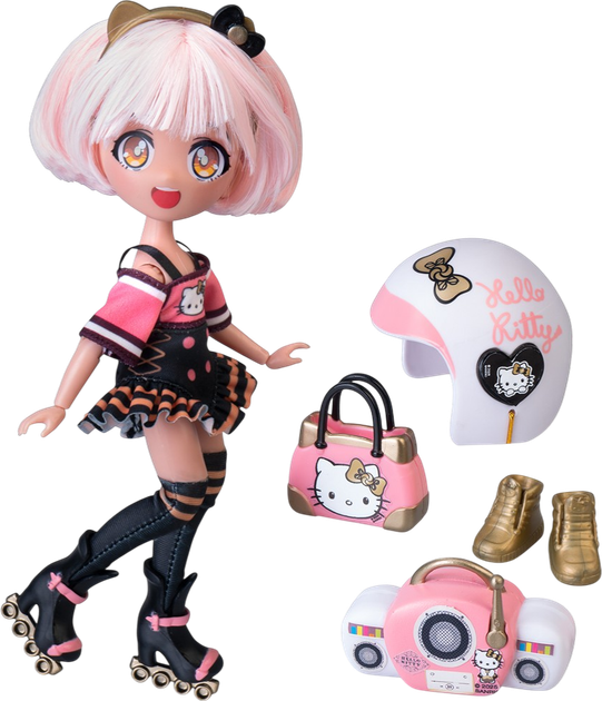 Ігровий набір 4SF Manga Dolls Hello Kitty Золота Ролер Діва з аксесуарами HKTF1000 (8056379194071) - зображення 3