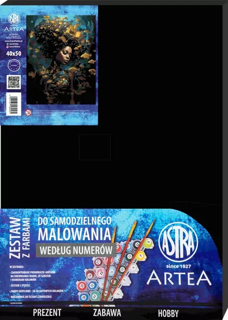 Malowanie po numerach Astra Artea na czarnym płótnie Promień złota (5901137235752) - obraz 2