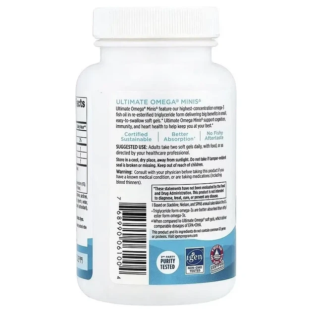 Омега-3 Nordic Naturals Ultimate Omega Minis 1120 мг, 60 мини-капсул — Вкус клубники - изображение 5