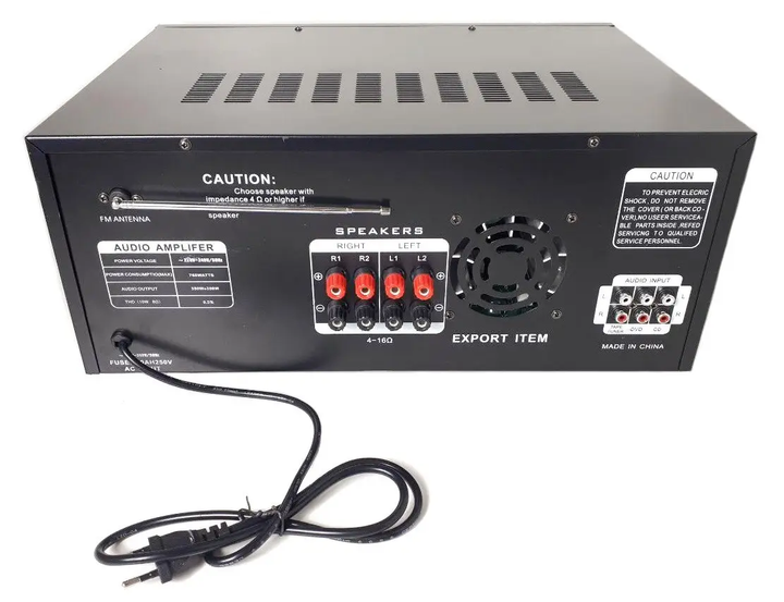 Усилитель звука UKC AV-737BT Black с Bluetooth USB FM 300 Вт с караоке пультом (7067) - изображение 3