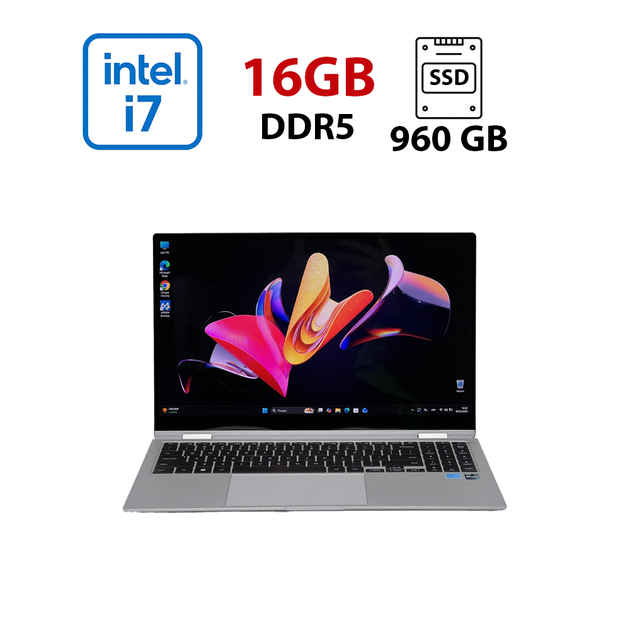 Ноутбук-трансформер Б-клас Samsung GalaxyBook 2 Pro NP950QED-KB1US / 15.6" (1920x1080) OLED Touch / Intel Core i7-1260P (12 (16) ядер по 3.4 - 4.7 GHz) / 16 GB DDR5 / 960 GB SSD / Intel Iris Xe Graphics / WebCam б/в - Фото 1 Ноутбук-трансформер Б-клас Samsung GalaxyBook 2 Pro NP950QED-KB1US / 15.6" (1920x1080) OLED Touch / Intel Core i7-1260P (12 (16) ядер по 3.4 - 4.7 GHz) / 16 GB DDR5 / 960 GB SSD / Intel Iris Xe Graphics / WebCam б/в - зображення 1