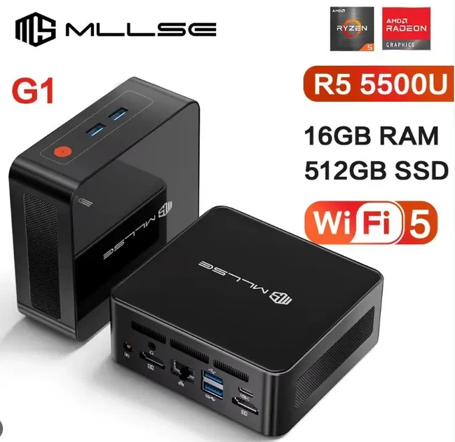 Мини ПК MLLSE G1, AMD R5 5500U, DDR4, 16/512Gb, Windows 11 Pro - изображение 2