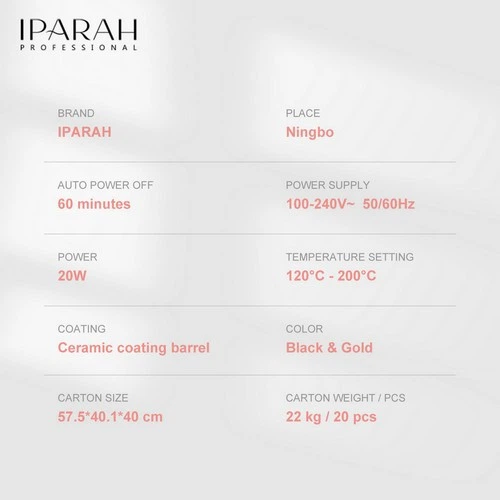 Плойка‑щипцы IPARAH P-206, 13mm, 120-200°C, керамическое покрытие, 20W - изображение 3