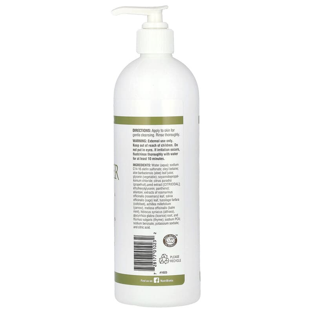 Безмыльное чистящее средство NutriBiotic, Skin Cleanser, гипоаллергенное для чувствительной кожи, 473 мл - Фото 2 Безмыльное чистящее средство NutriBiotic, Skin Cleanser, гипоаллергенное для чувствительной кожи, 473 мл - изображение 2