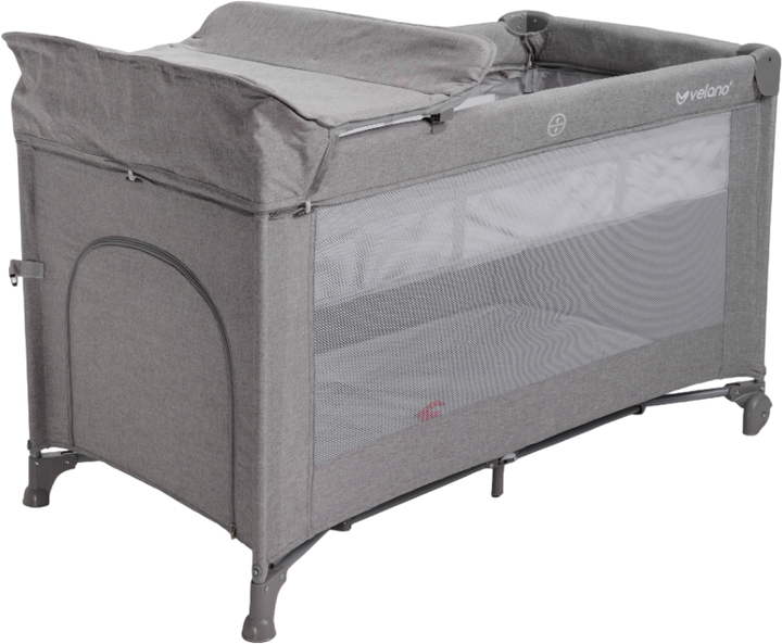 Кровать-манеж Velano Tino детская со вторым ярусом и пеленатором Light grey (4820296760268) - изображение 4